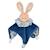 Doudou boule lapin bleu Bleu 1 - vertbaudet enfant 