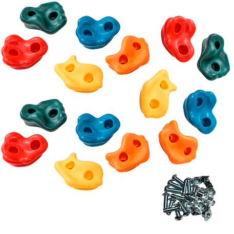 Kangui lot de 15 pierres à grimper d'escalade pour structures de jeux - fixations incluses Multi-couleurs 1 - vertbaudet enfant 
