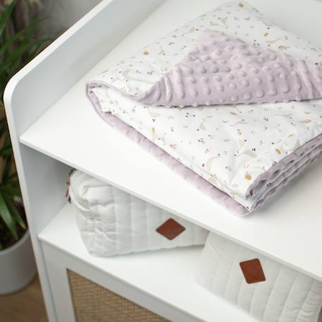 Plaid réversible en minky sidonia Gris+Lilas+Vert de gris 10 - vertbaudet enfant 