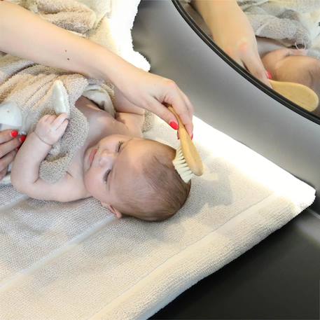Set brosses et peigne en bois naturel pour bébé Bois naturel 3 - vertbaudet enfant 