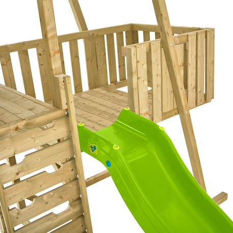 Aire de jeux portique fauteuil bébé kingswood bois fsc® Marron - bleu - vert 2 - vertbaudet enfant 