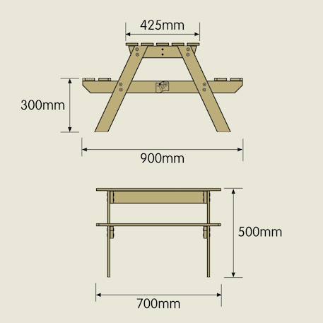 Table pique-nique pour enfant forestiere bois fsc® Marron 5 - vertbaudet enfant 
