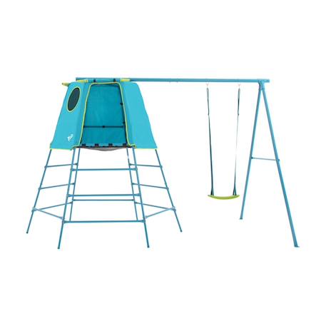 Aire de jeux évolutive portique explorer tour métal h201cm Bleu 1 - vertbaudet enfant 