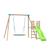 Portique balançoire nid et toboggan alysse bois h243cm Marron - bleu - vert 1 - vertbaudet enfant 