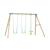 Portique 2 balançoires anthémis bois h243cm Marron - bleu - vert 1 - vertbaudet enfant 