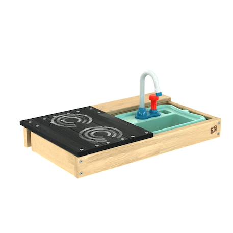 Cuisine extérieure pour maisonnette  bois fsc® Marron - bleu - noir 1 - vertbaudet enfant 