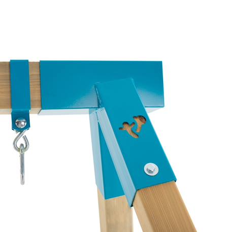Portique balançoire nid amarante bois h243cm Marron - bleu - vert 3 - vertbaudet enfant 