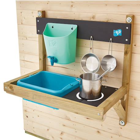 Maisonnette cabane enfant chalet + cuisine extérieure prairie bois fsc® Marron - bleu - noir 3 - vertbaudet enfant 