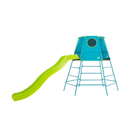 Aire de jeux évolutive toboggan explorer tour métal h201cm Bleu - vert 1 - vertbaudet enfant 