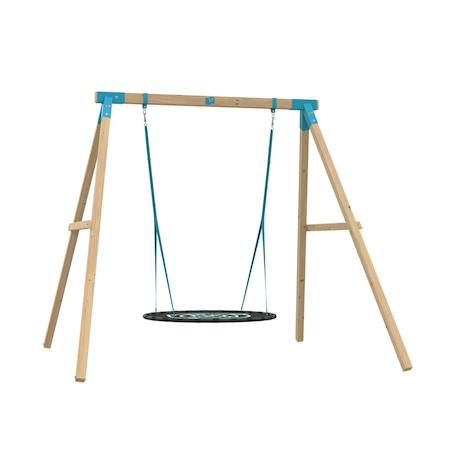 Portique balançoire nid amarante bois h243cm Marron - bleu - vert 1 - vertbaudet enfant 
