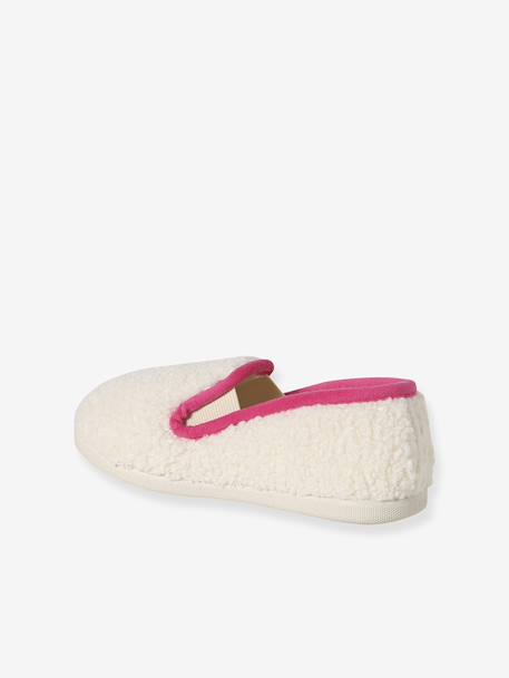 Chaussons élastiqués enfant fabriqués en France écru+rose imprimé 5 - vertbaudet enfant 