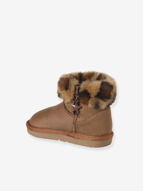 Boots déperlantes zippées fourrées bébé camel 4 - vertbaudet enfant 