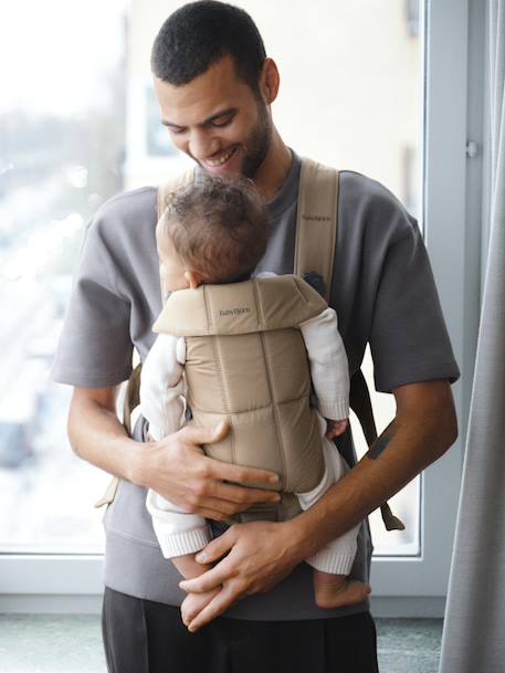 Porte-bébé Mini tissé BABYBJÖRN beige+noir 5 - vertbaudet enfant 