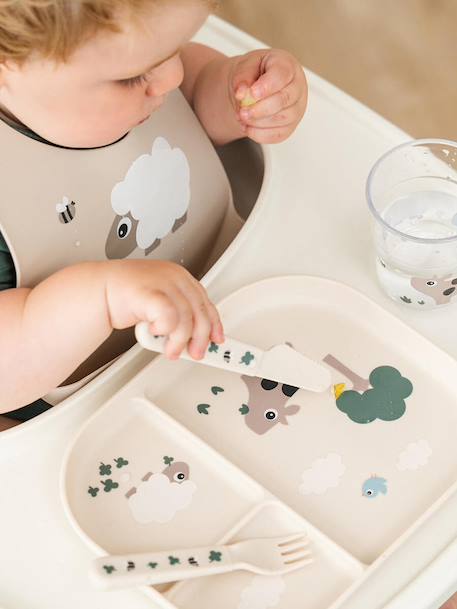 Assiette 3 compartiments sable 2 - vertbaudet enfant 