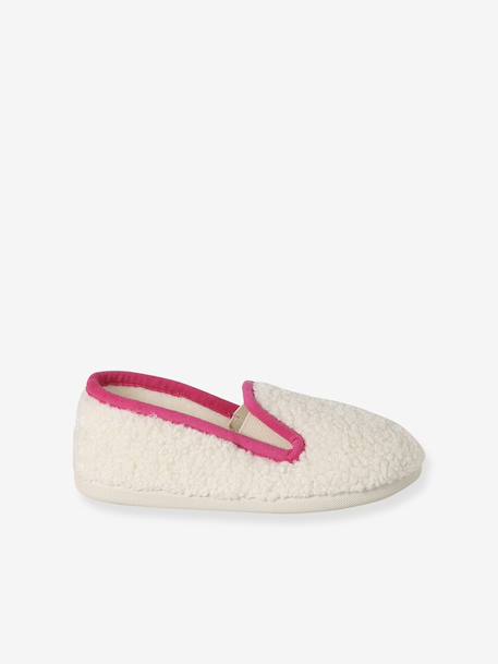 Chaussons élastiqués enfant fabriqués en France écru+rose imprimé 4 - vertbaudet enfant 