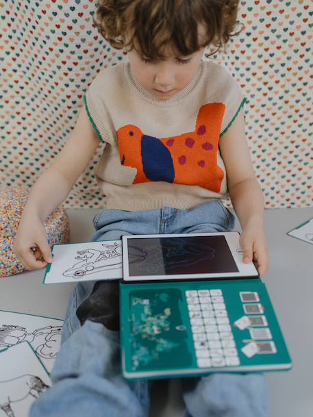 Tablette à dessin Kidydraw mini jaune+mauve+rose+vert sapin+violet 7 - vertbaudet enfant 
