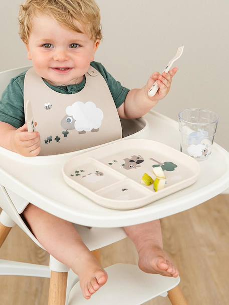 Assiette 3 compartiments sable 1 - vertbaudet enfant 