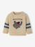 Pull bébé en tricot avec motif jacquard beige chiné 1 - vertbaudet enfant 
