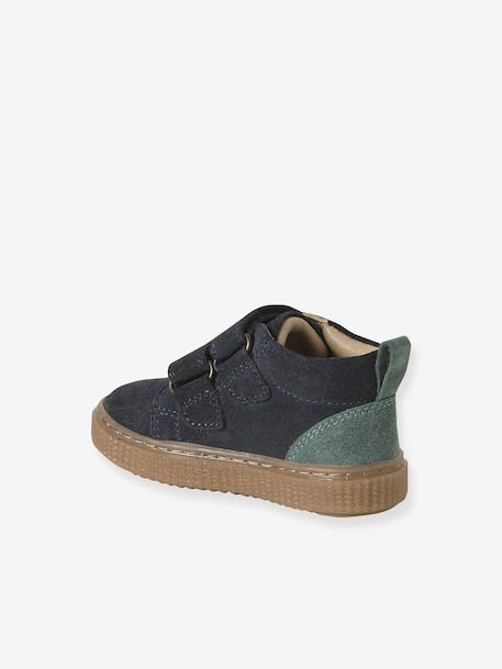 Bottines bébé garçon cuir à scratchs marine+taupe 5 - vertbaudet enfant 