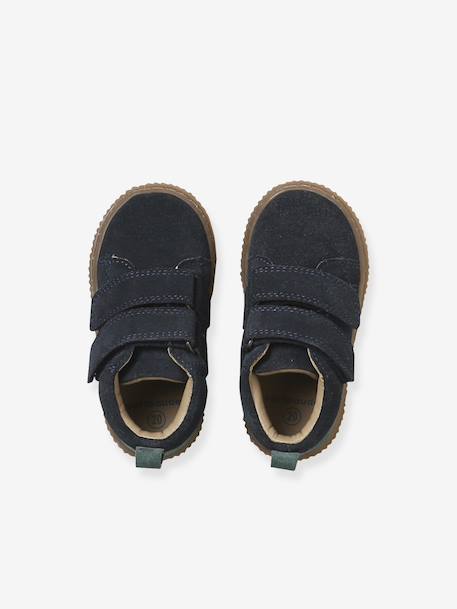 Bottines bébé garçon cuir à scratchs marine+taupe 3 - vertbaudet enfant 