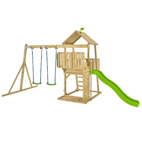 Aire de jeux portique kingswood bois fsc® Marron - vert 1 - vertbaudet enfant 