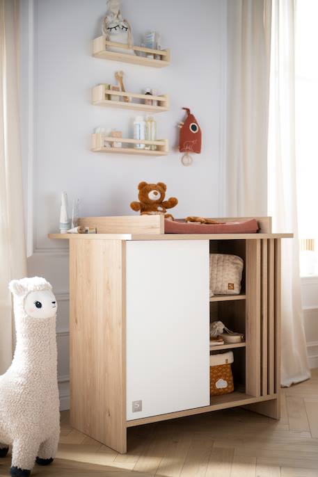 Chambre bébé complète, lit et commode à langer avec claustra - tokyo Blanc/marron+Rouge/marron+Vert/marron 5 - vertbaudet enfant 