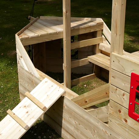 Cabane bateau pirate galleon bois fsc® Marron - noir - rouge 5 - vertbaudet enfant 