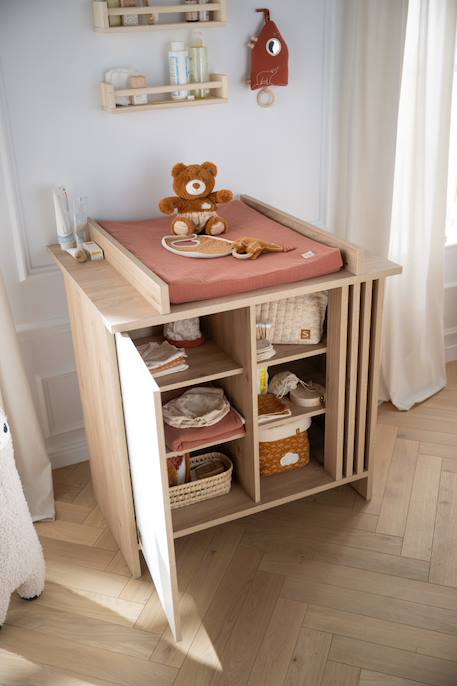 Chambre bébé complète, lit et commode à langer avec claustra - tokyo Blanc/marron+Rouge/marron+Vert/marron 6 - vertbaudet enfant 