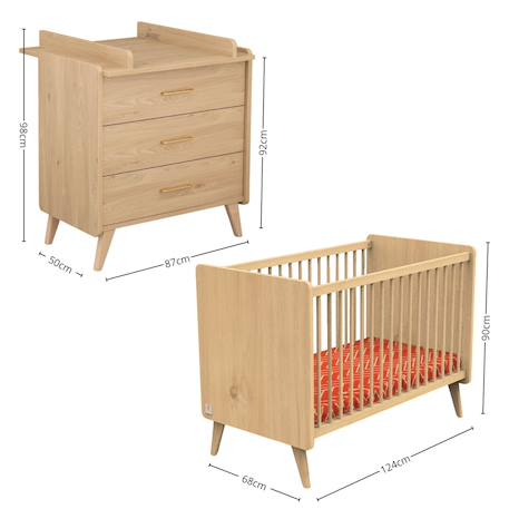 Chambre bébé complète, lit bébé et commode à langer - arty Marron 6 - vertbaudet enfant 
