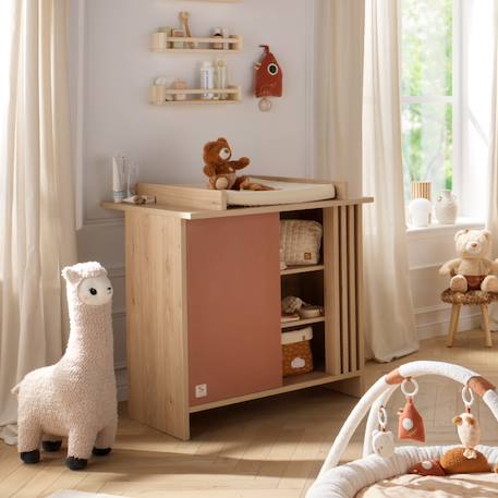 Chambre bébé complète, lit et commode à langer avec claustra - tokyo Blanc/marron+Rouge/marron+Vert/marron 10 - vertbaudet enfant 