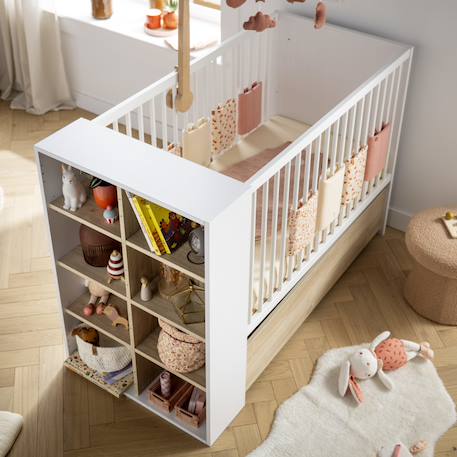 Chambre bébé, lit 120x60 évolutif et commode à langer 3 tiroirs - paloma Blanc 4 - vertbaudet enfant 