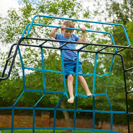 Aire de jeux évolutive filet explorer tour métal h201cm Bleu - noir 6 - vertbaudet enfant 