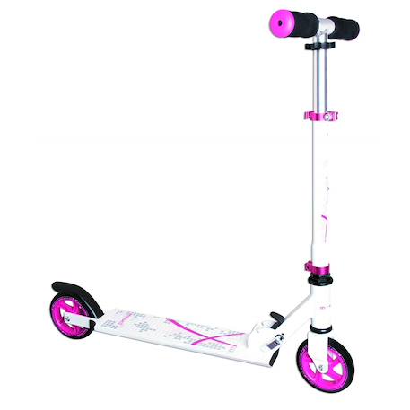 Muuwmi aluminium scooter blanche/rose 125 mm Blanc et rose 1 - vertbaudet enfant 