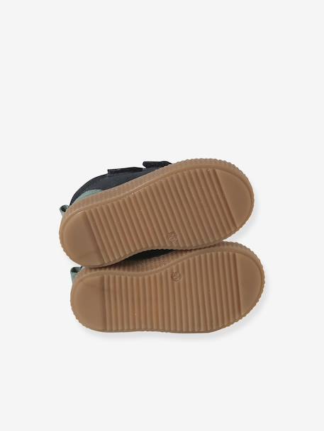 Bottines bébé garçon cuir à scratchs marine+taupe 4 - vertbaudet enfant 