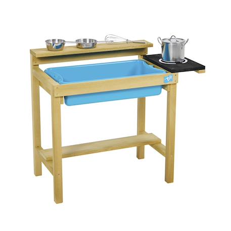 Cuisine extérieure premier âge early fun bois fsc® Marron - bleu - noir 1 - vertbaudet enfant 