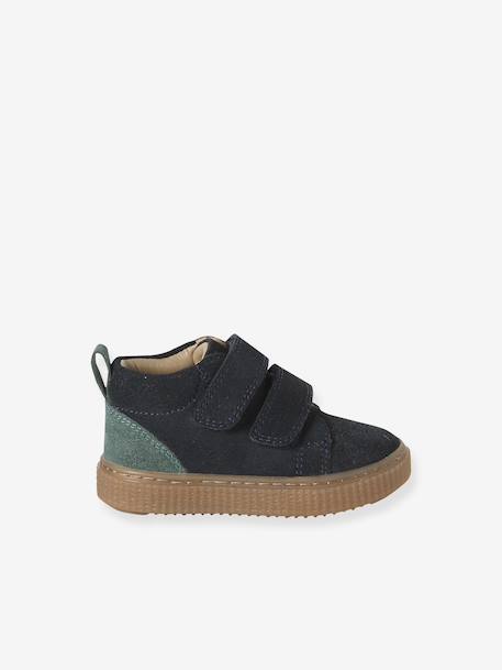 Bottines bébé garçon cuir à scratchs marine+taupe 2 - vertbaudet enfant 