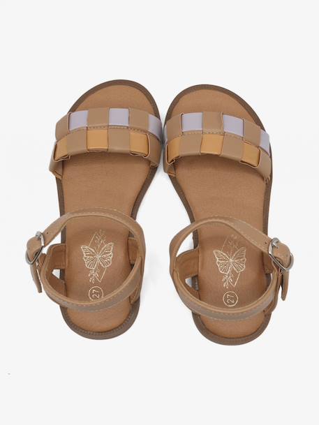 Sandale à brides Blanc+Camel 9 - vertbaudet enfant 