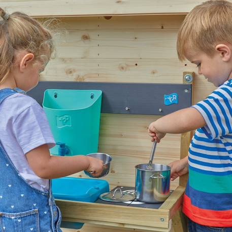 Cuisine d'extérieur pour enfant early fun bois fsc® Marron - bleu - noir 2 - vertbaudet enfant 