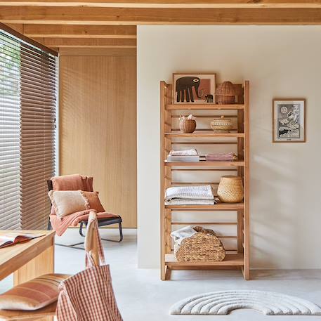 Bibliothèque enfant en bois de teck 80x180 sera Naturel 2 - vertbaudet enfant 
