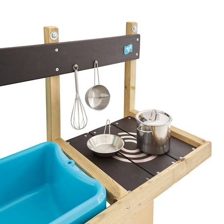 Cuisine d'extérieur pour enfant fun bois fsc® Marron - bleu - noir 6 - vertbaudet enfant 