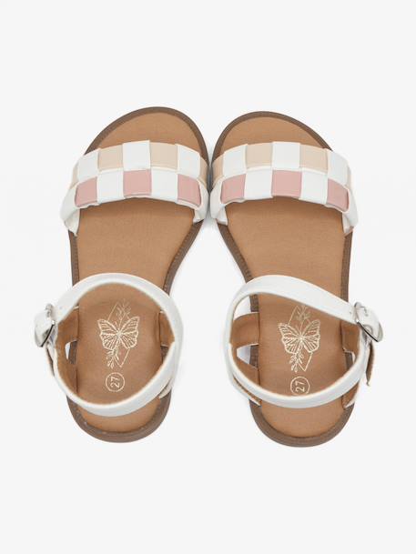 Sandale à brides Blanc+Camel 4 - vertbaudet enfant 