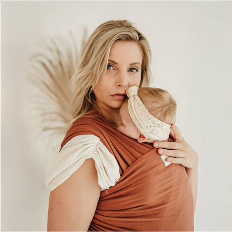 Écharpe de portage en coton biologique tricot slen Beige+Bleu+Chocolat+Gris clair+Rose clair+Taupe+Terracotta 30 - vertbaudet enfant 