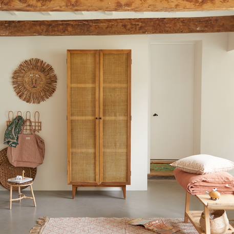 Armoire enfant en bois de pin et cannage 200 ninon Naturel 2 - vertbaudet enfant 
