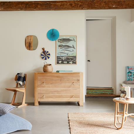 Commode enfant en bois de teck 2 tiroirs minimalys Naturel 2 - vertbaudet enfant 