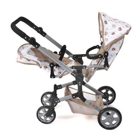 Poussette de poupée linus duo beige avec oursons Beige 5 - vertbaudet enfant 