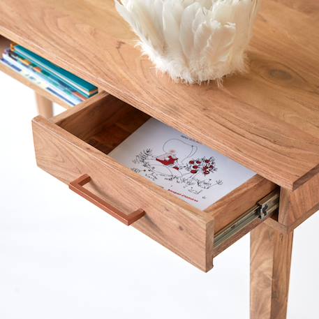 Bureau enfant en bois d'acacia oslo Naturel 3 - vertbaudet enfant 