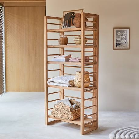 Bibliothèque enfant en bois de teck 80x180 sera Naturel 1 - vertbaudet enfant 