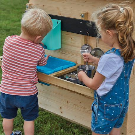 Cuisine d'extérieur pour enfant fun bois fsc® Marron - bleu - noir 5 - vertbaudet enfant 