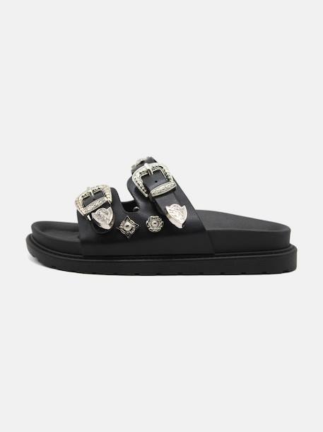 Sandale cloutées Beige+Noir 7 - vertbaudet enfant 