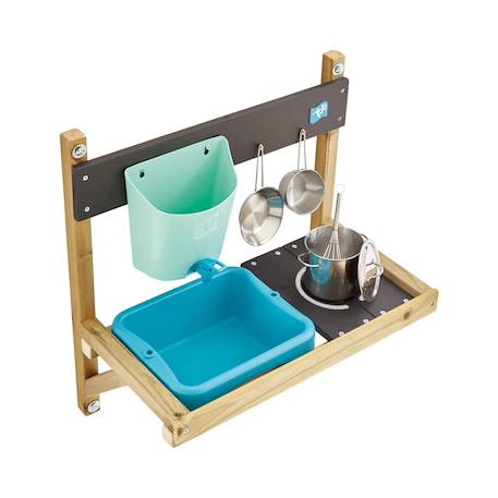 Cuisine d'extérieur pour enfant early fun bois fsc® Marron - bleu - noir 6 - vertbaudet enfant 